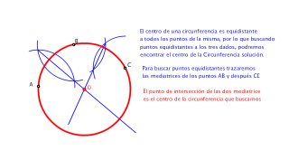 CIRCUNFERENCIA QUE PASE POR TRES PUNTOS