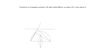 Triángulo escaleno conocidas 2 alturas y un lado.