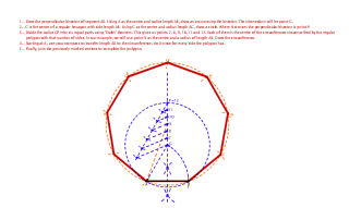 48.- Draw a nonagon from one known side with the general method