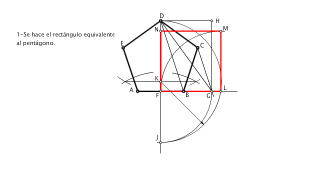 Cuadrado equivalente a pentágono