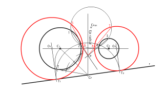 Circunferencias tangentes a otras dos y con el mismo eje radical
