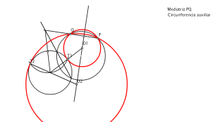 Tangentes a una circunferencia por dos puntos exteriores