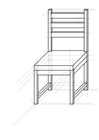 Silla LERHAMN en Caballera a escala 1:5 y reducción 1:2 en el eje y