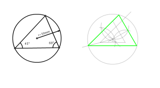 donats dos angles i un radi circumscrit