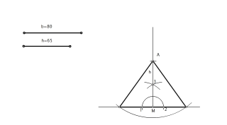 Triángulo isósceles conociendo el lado igual y la altura