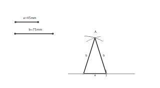 Triángulo isósceles conocida la base y un lado