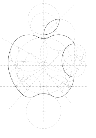 Dibujo de manzana mordida