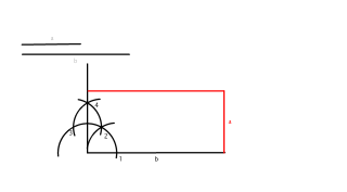 Dibuja un rectángulo de lados a y b.