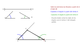Triángulo conocidos dos ángulos y el lado comprendido entre ellos