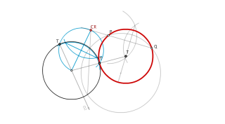 Circunferencia tangente a otra y dos puntos (PPc)