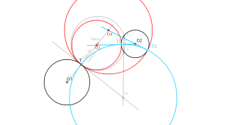 CCP_CIRCUNFERENCIAS TANGENTES A OTRAS DOS Y QUE PASAN POR UN PUNTO DE UNA DE ELLAS