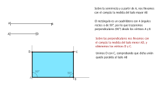 Construir un rectángulo conocido su lado mayor y menor