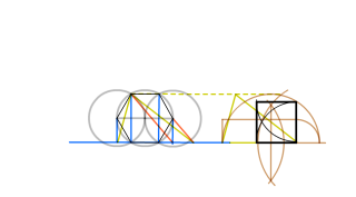 Dibuja el cuadrado equivalente a un hexágono regular de lado 25mm.