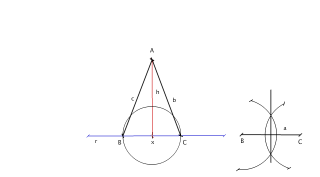 Triángulo isósceles dada la altura y un lado