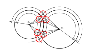 Circunferencias tangentes a circunferencias que se cortan