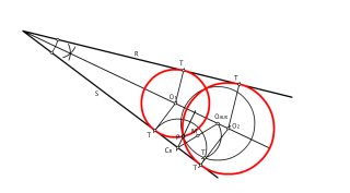 Circunferencias tangentes a dos rectas