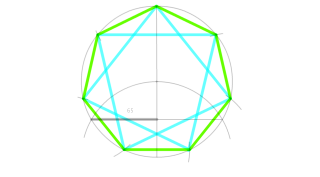 Heptágono y estrella de 7 puntas