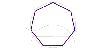 Heptágono dado el radio