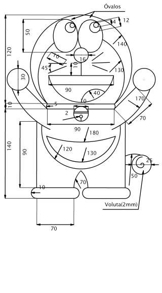 Doraemon con tangencias acotamiento