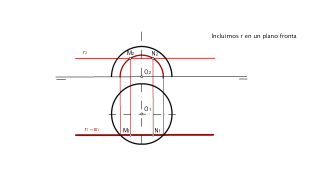 Intersección recta semiesfera