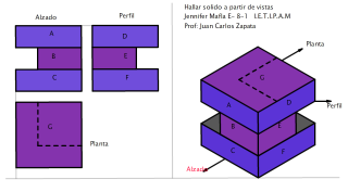 Hallar solido a partir de vistas- 2018