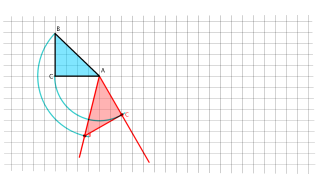 Giro positivo de 120º de un triángulo rectángulo