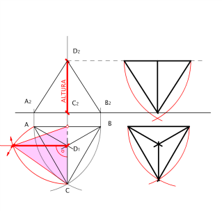 Tetraedro apoyado en el PH y una arista paralela al PV.