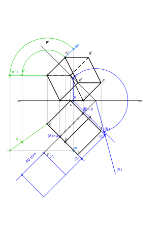HEXAEDRO APOYADO EN UN PLANO OBLICUO