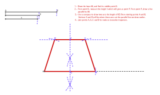09.- Draw an isosceles trapezium known the base, one side and its height