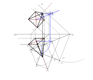 Proyección pirámide apoyada en plano
