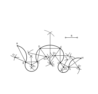 Adaptar una curva a una línea quebrada dado el radio del primer arco.