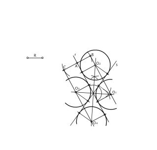 Circunferencias tangentes a dos rectas dado el radio.