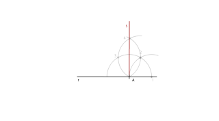 Perpendicular a una recta per un punt de la recta.