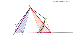 triángulo equivalente a un polígono cualquiera.