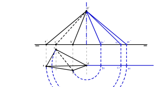 Verdadera magnitud aristas poliedro con giro