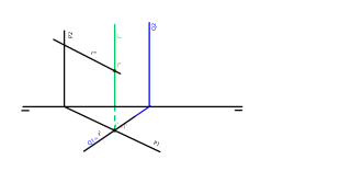 Intersección de recta y plano proyectante horizontal