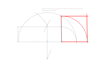 Construir un cuadrado equivalente a un rectángulo.