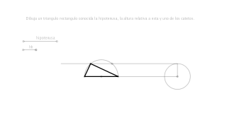 triangulo conocida hipotenusa y su altura