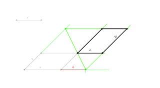 Transformación de un paralelogramo en otro equivalente dado un lado.