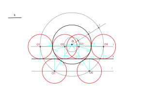 CTG2EL_RC Circunferencias tangentes a una recta y a una circunferencia SECANTES, dado el radio 
