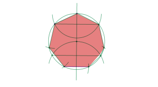 Dibuja un hectagono inscrito en una circunferencia