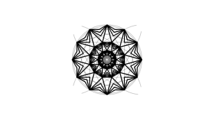 Estrellas en un pentágono de 12 lados