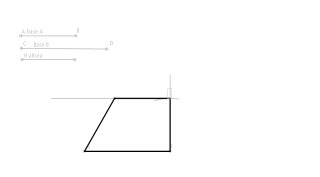 Trapecio rectangulo dadas las bases y la altura
