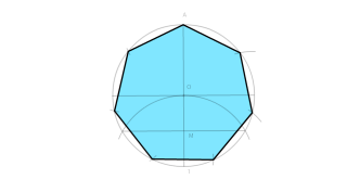 heptágono a partir del radio