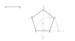 Draw a pentagon from the lenght of the side.