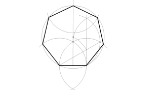 Construcción del heptagono dado el lado