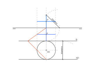 Hallar las proyecciones de la circunferencia contenida en el plano Q