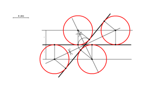 Circunferencias tangentes a dos rectas conocido el radio R.
