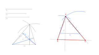 Construcció d'un triangle conegudes les seves tres altures.