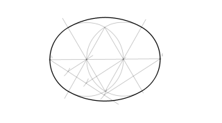 óvalo de 3 partes conocido el eje mayor